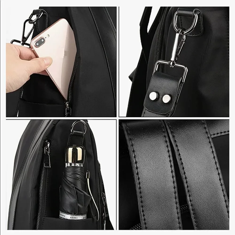YaLuxe black nylon backpack.